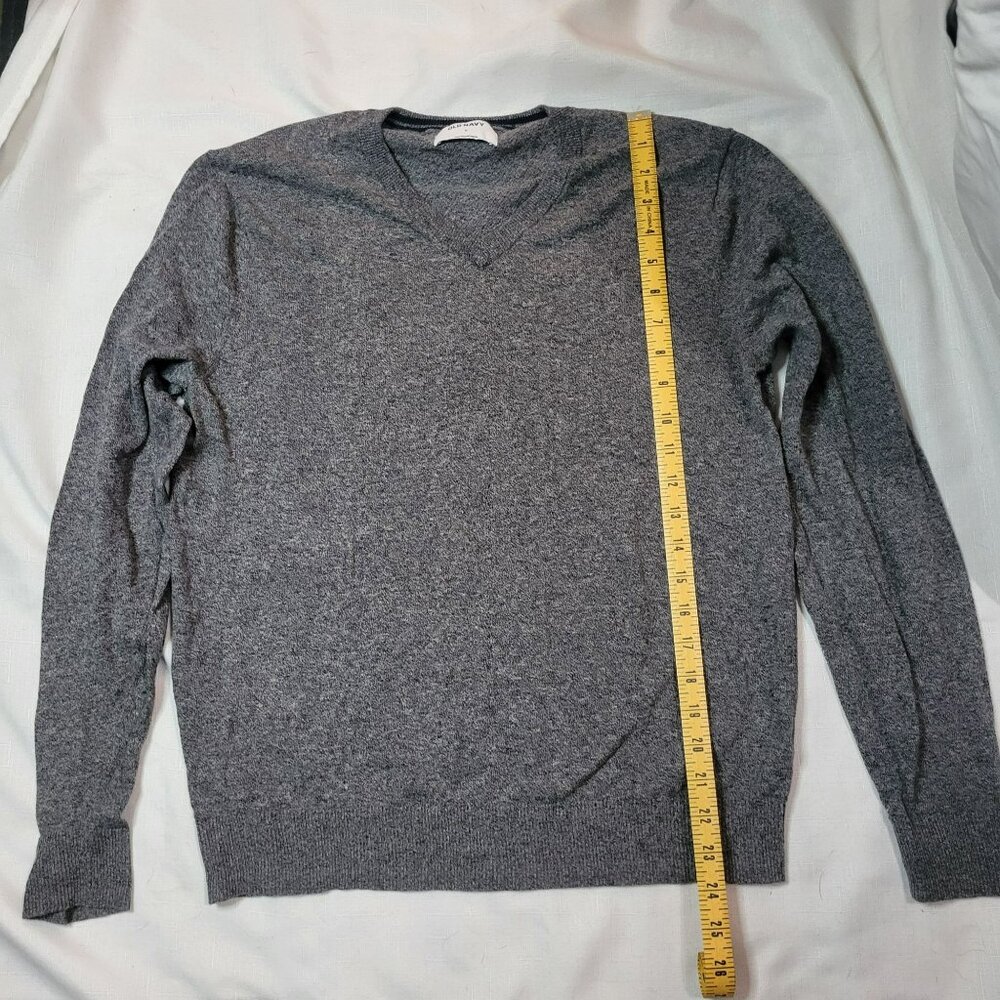 Old Navy Mens Gray V-Neck Sweater Cotton/Polyester Blend M